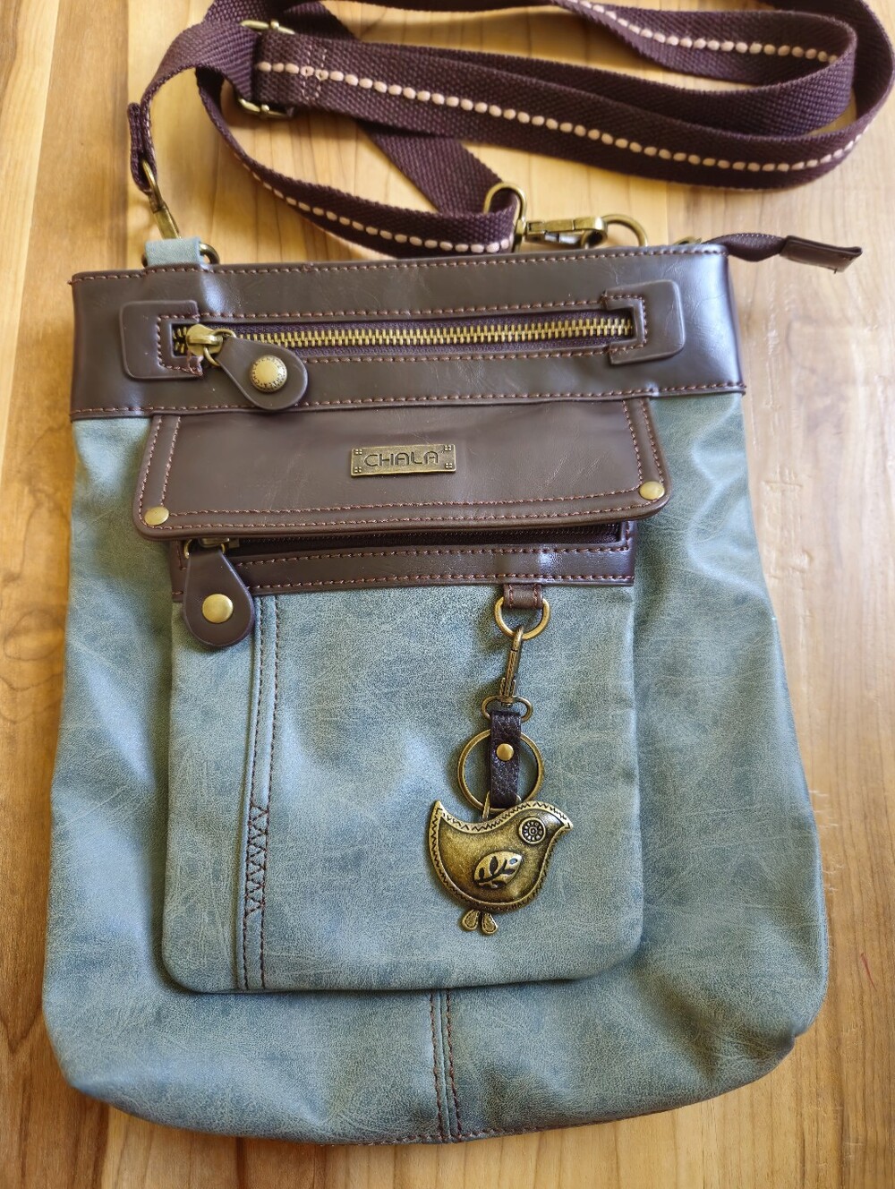 New Chala GEMINI Messenger Crossbody Bag With Bird Charm